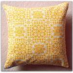 Vintage French gingham cushion cover in yellow and cream with zip fastening 35cm
