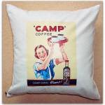 Vintage / retro style transfer print cushion cover with zip fastening 40cm